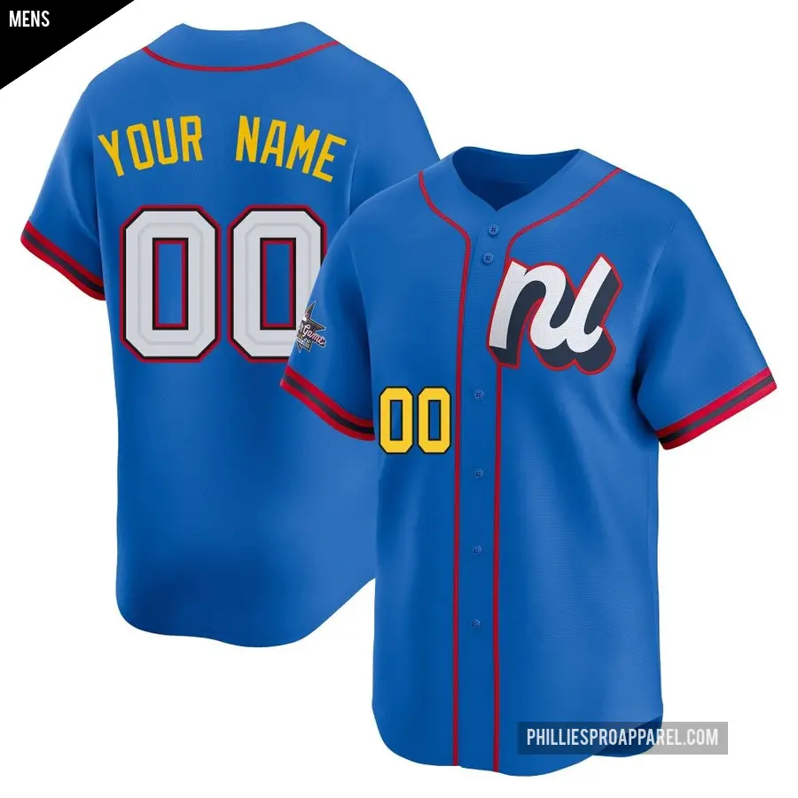 Men's Philadelphia Phillies ＃00 Custom Limited Blue National League 2025 All-Star Edition Jersey