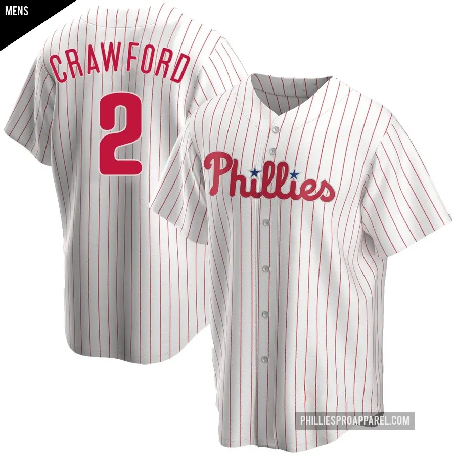 Men's Philadelphia Phillies ＃2 Justin Crawford Replica White Home Jersey