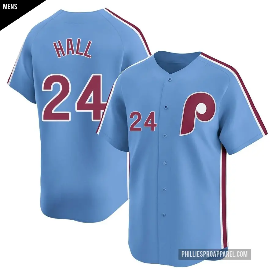 Men's Philadelphia Phillies ＃24 Darick Hall Limited Light Blue Alternate Jersey