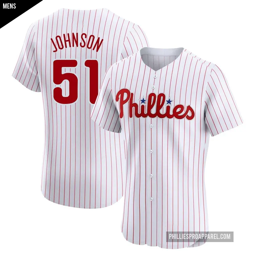 Men's Philadelphia Phillies ＃51 Seth Johnson Elite White Home Jersey