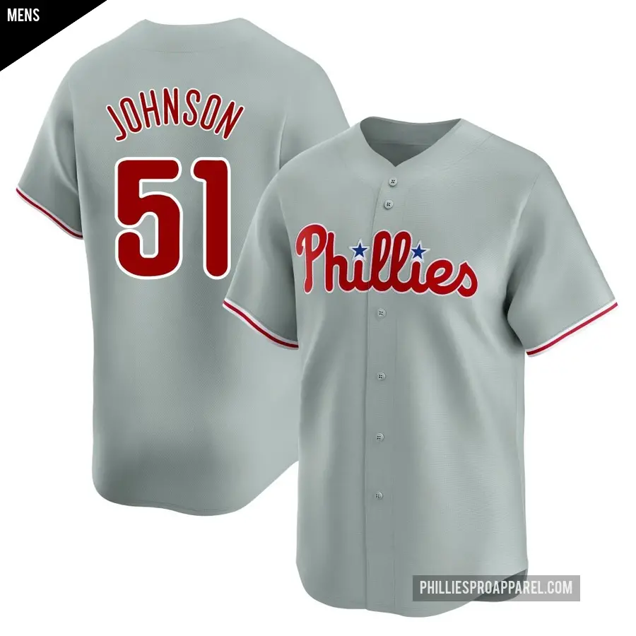 Men's Philadelphia Phillies ＃51 Seth Johnson Limited Gray Away Jersey