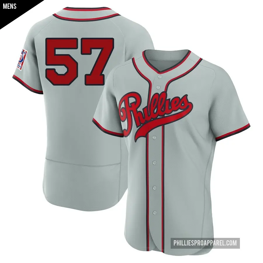 Men's Philadelphia Phillies ＃57 Alan Rangel Authentic Gray 2026 Field Of Dreams Jersey
