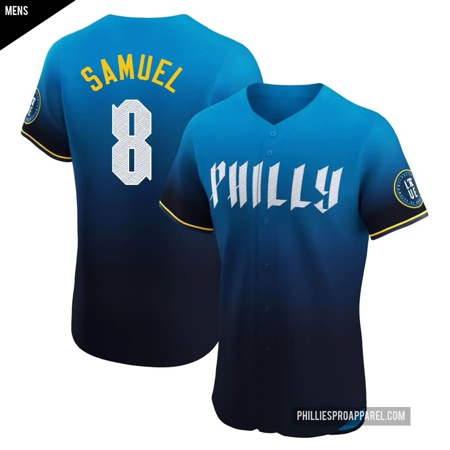 Men's Philadelphia Phillies ＃8 Juan Samuel Elite Blue 2024 City Connect Jersey