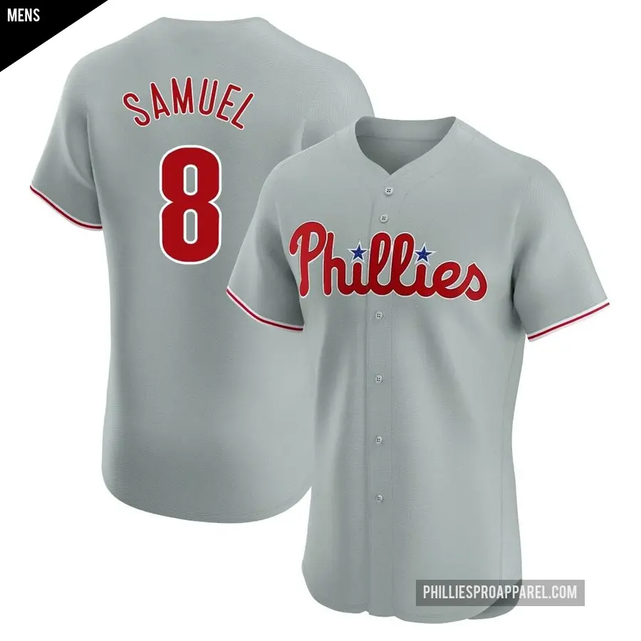 Men's Philadelphia Phillies ＃8 Juan Samuel Elite Gray Road Jersey