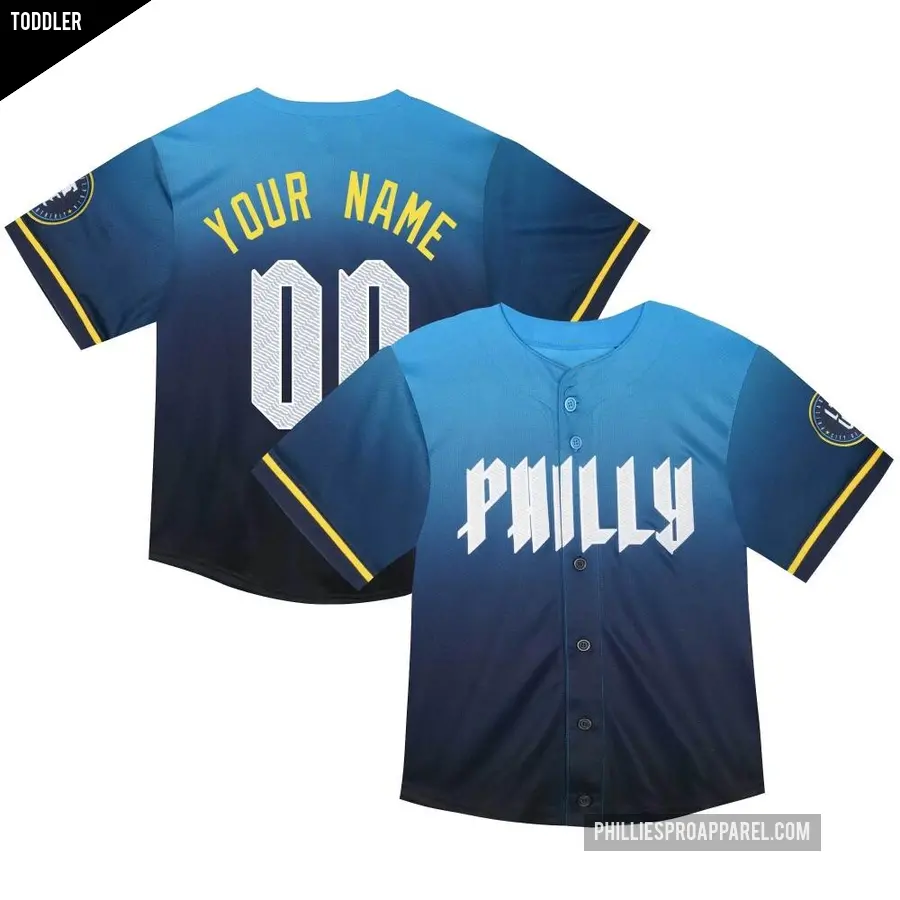 Toddler Philadelphia Phillies ＃00 Custom Limited Blue 2024 City Connect Jersey