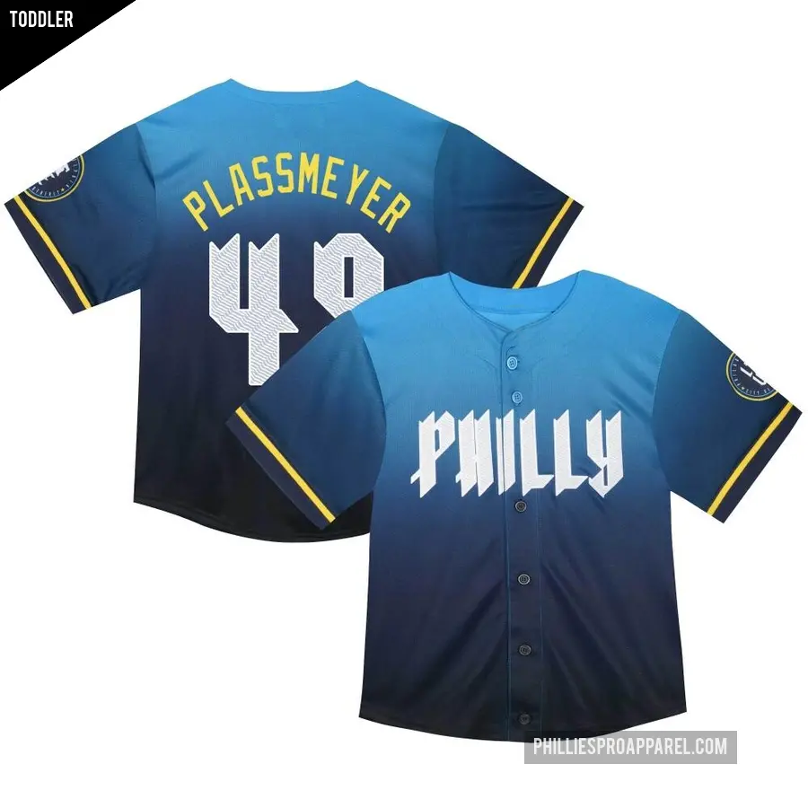 Toddler Philadelphia Phillies ＃49 Michael Plassmeyer Limited Blue 2024 City Connect Jersey