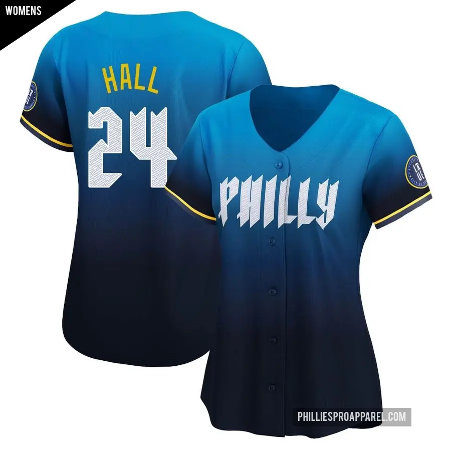 Women's Philadelphia Phillies ＃24 Darick Hall Limited Blue 2024 City Connect Jersey
