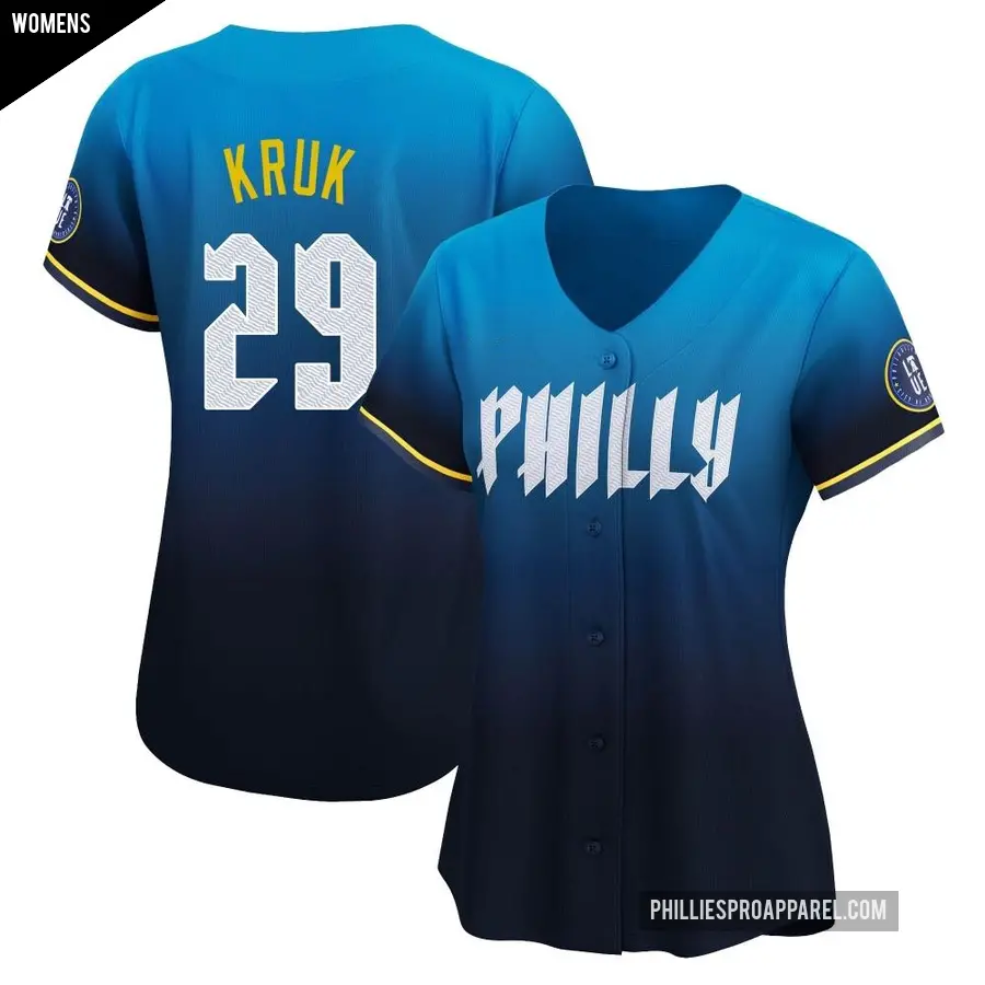 Women's Philadelphia Phillies ＃29 John Kruk Limited Blue 2024 City Connect Jersey