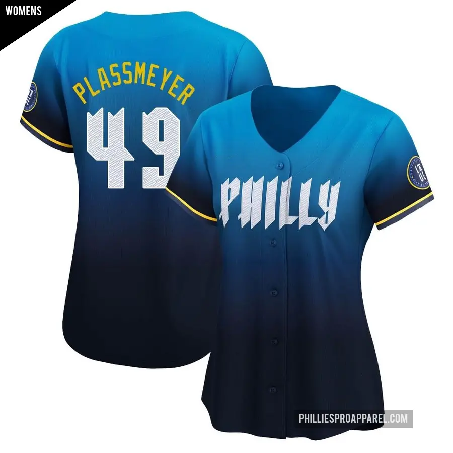 Women's Philadelphia Phillies ＃49 Michael Plassmeyer Limited Blue 2024 City Connect Jersey