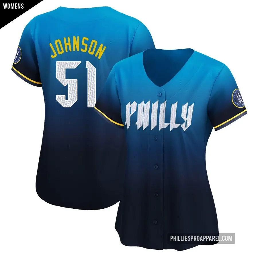 Women's Philadelphia Phillies ＃51 Seth Johnson Limited Blue 2024 City Connect Jersey