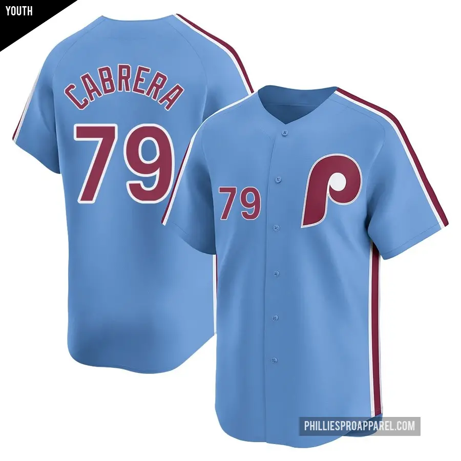 Youth Philadelphia Phillies ＃79 Jean Cabrera Limited Light Blue Alternate Jersey